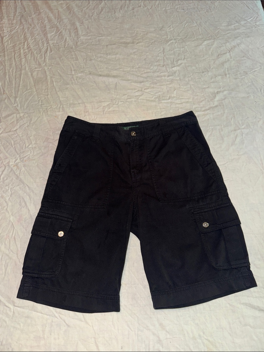 Lauren Ralph Lauren Black Utility Cargo Shorts Size 6